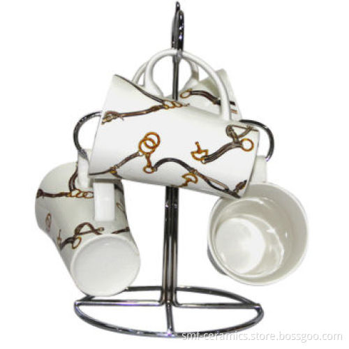 New Bone China V-shaped Mugs, full decal body/customized designs/materials/can be porcelain/stone